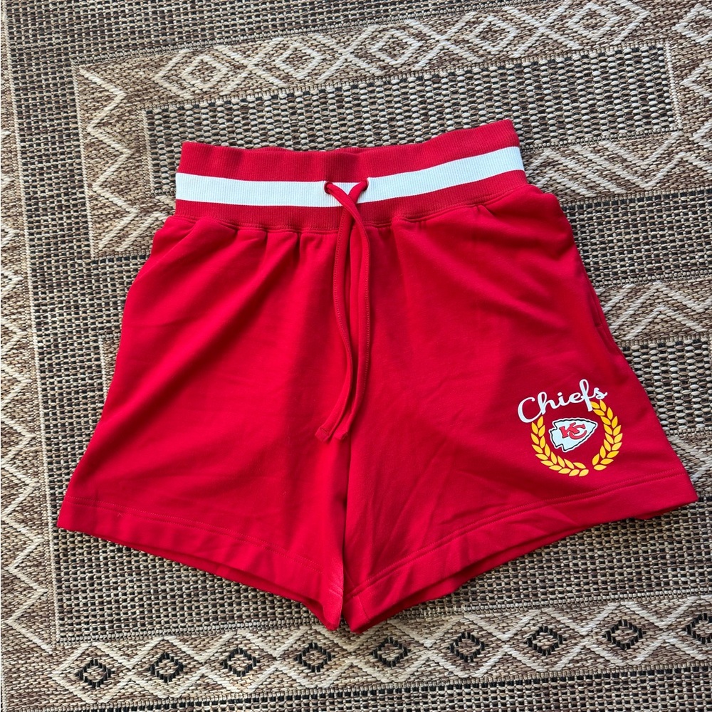 Kansas City Chiefs Red Drawstring Cotton Sweat Shorts Size Medium